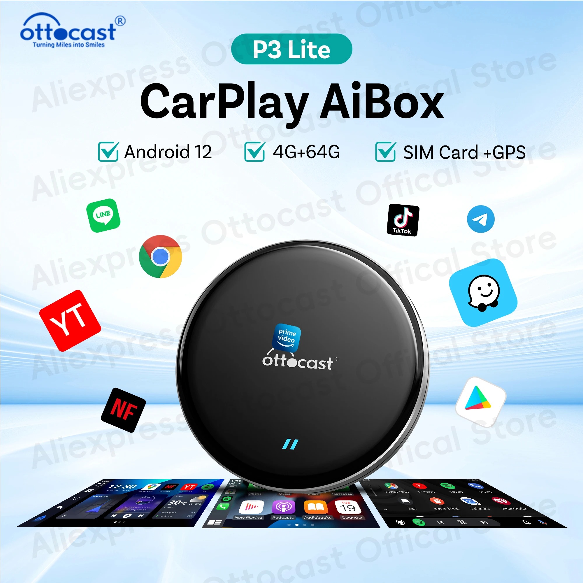 Car Accessories Youtube - OTTOCAST Nowy P3 Lite OttoAiBox Bezprzewodowy