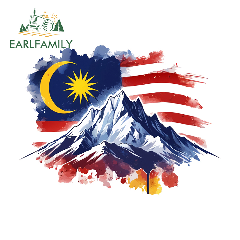 Car Accessories Malaysia - EARLFAMILY Naklejki na szybę z flagą