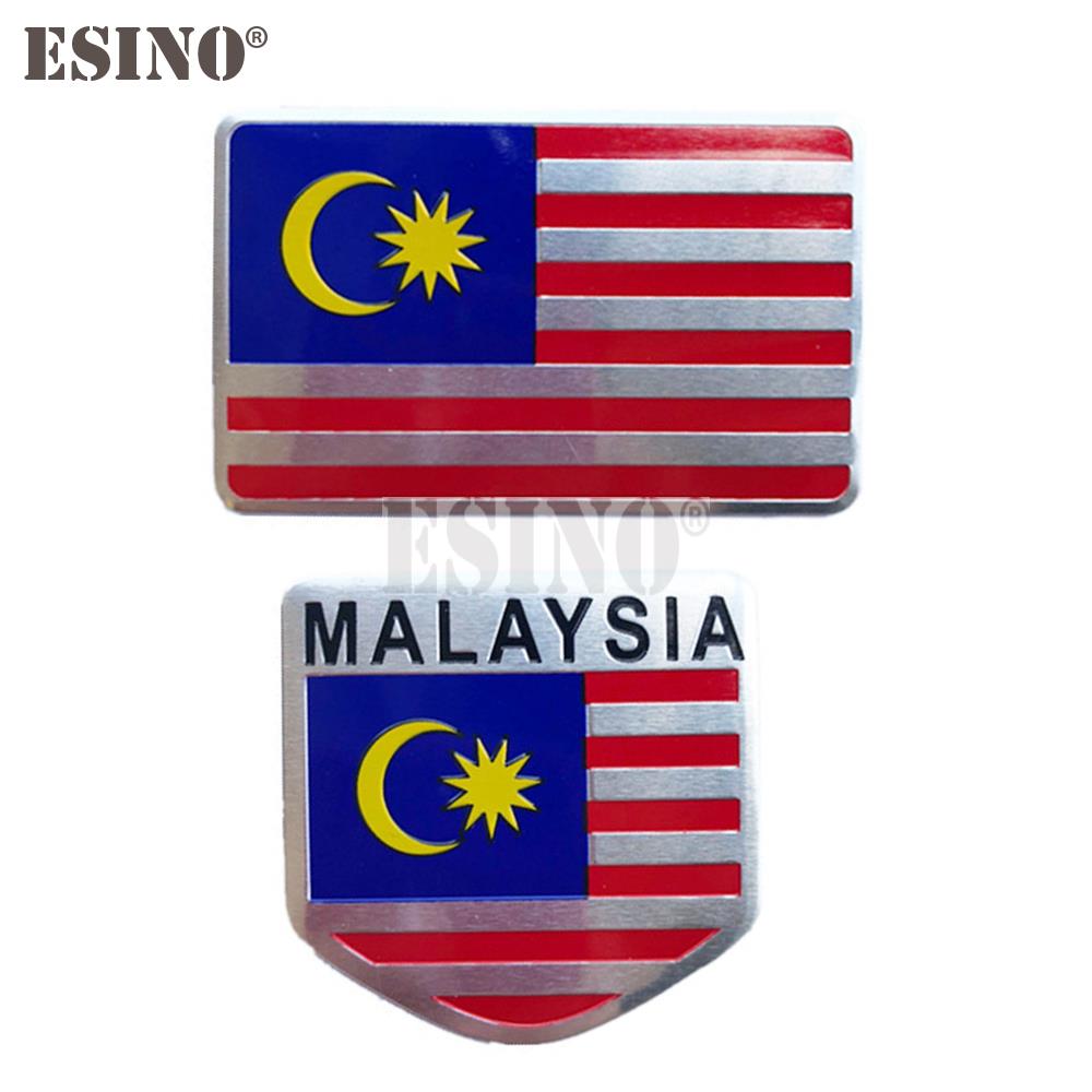 Car Accessories Malaysia - Aluminiowy emblemat 3D z flagą Malezji,