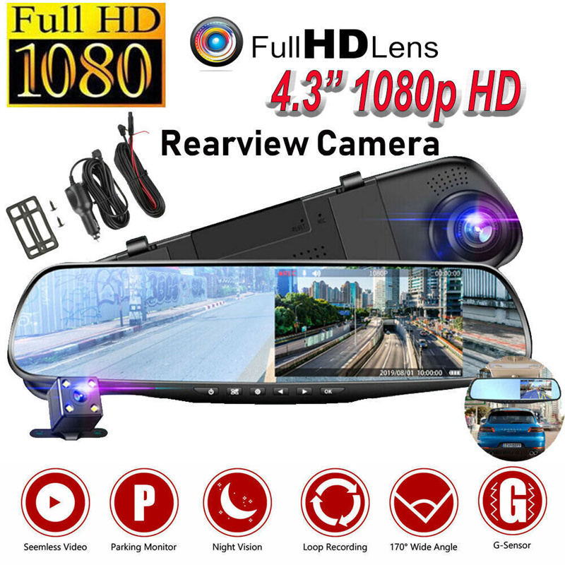 Mirror Dash Cam FHD Dual Lens  – Car Accessories Youtube recenzja i cena