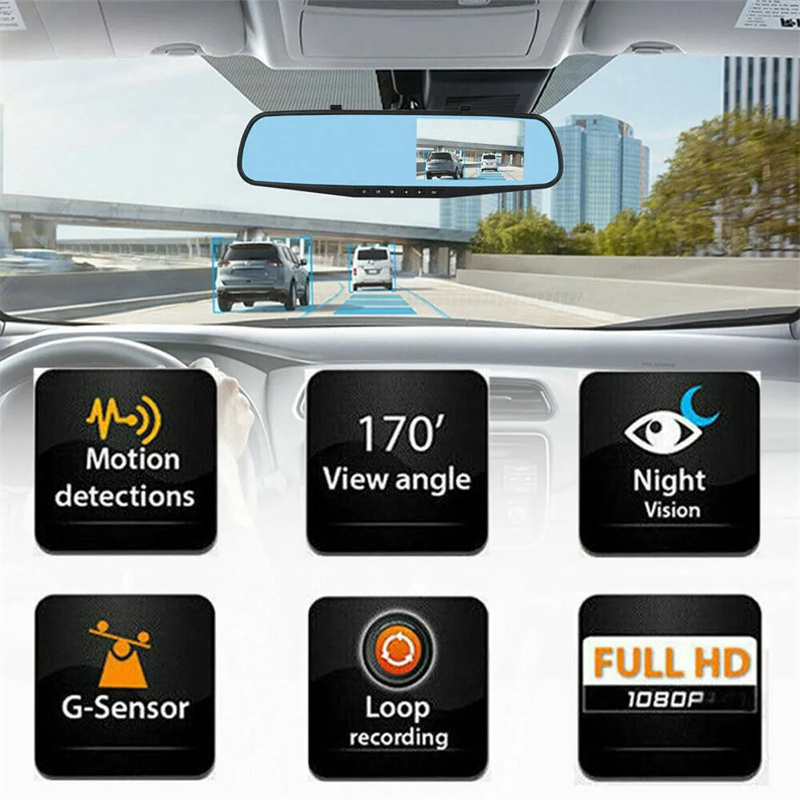 Mirror Dash Cam FHD Dual Lens  – Car Accessories Youtube recenzja i cena